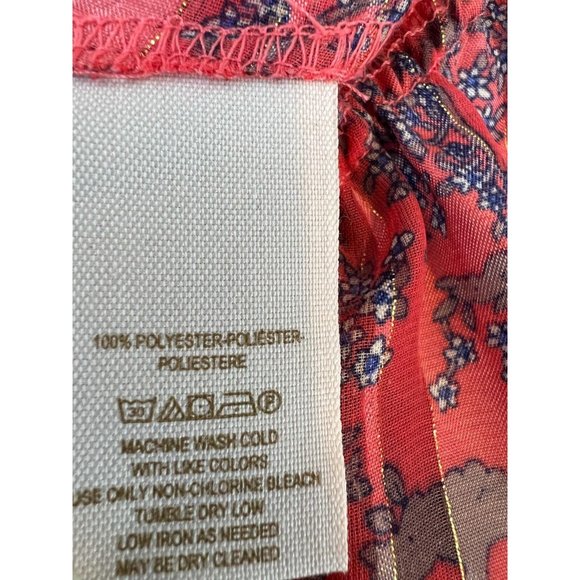 Free People Small Blouse Paisley Metallic Stripe Shirt Boho Hippie Peplum - Picture 7 of 10